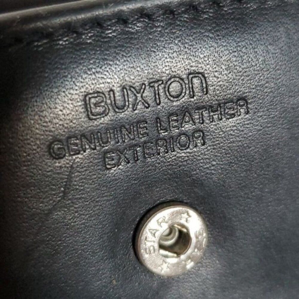 Buxton Black Leather Wallet Card Holder ID Coin Change Purse Women's Woman's - Picture 15 of 16